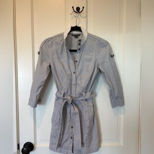 Armani Exchange Grey and White Mini Dress